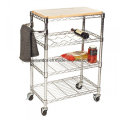 Removable Chrome Steel Dining Trolley for Hotel and Restaurant